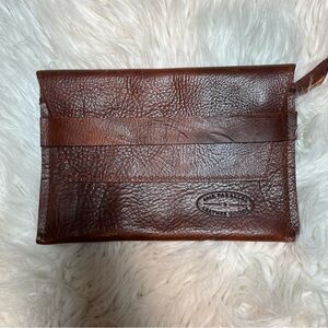40th Parallel Leather Goods British Tan Leather Wristlet Clutch Handmade PA 🐂